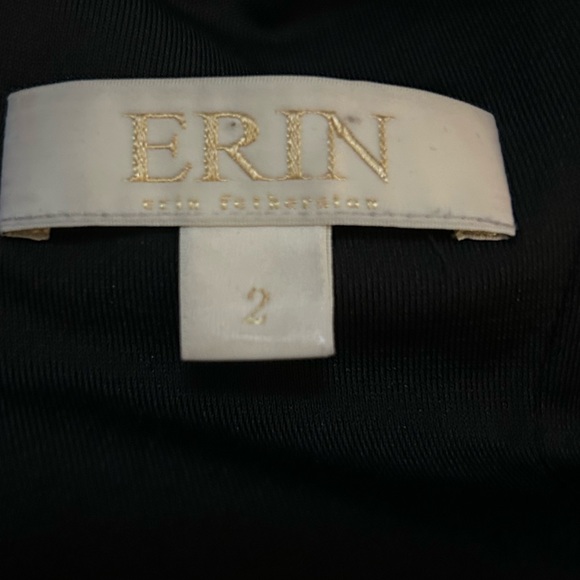 ERIN by Erin Fetherston Black Dress With Cutouts Nude Mesh Cocktail LBD Size 2 - Picture 7 of 8